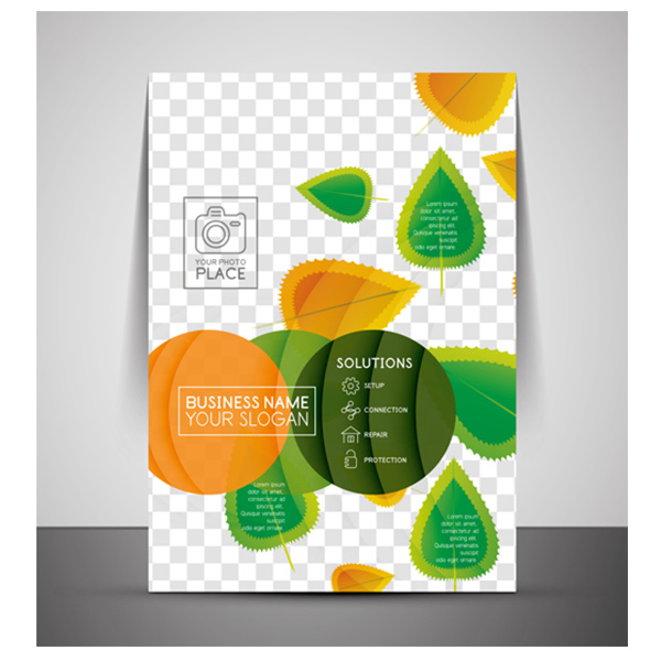vector stationary print organic nature leaves free flyer cover cover corporate business brochure 