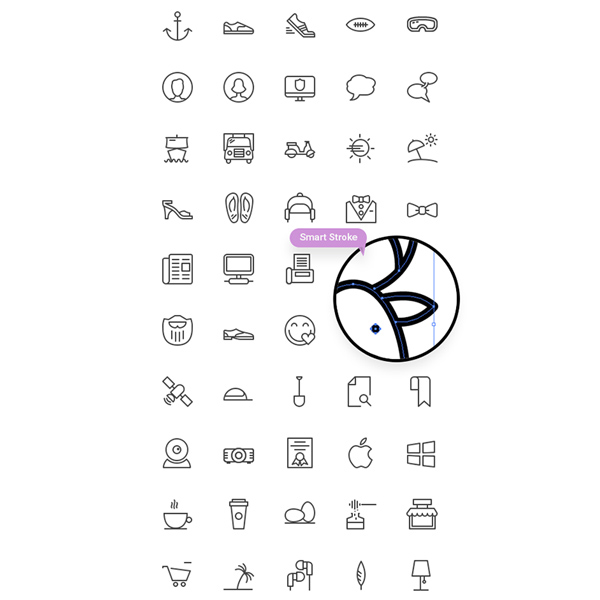 stroke set pack line icons ios8 ios icons android 