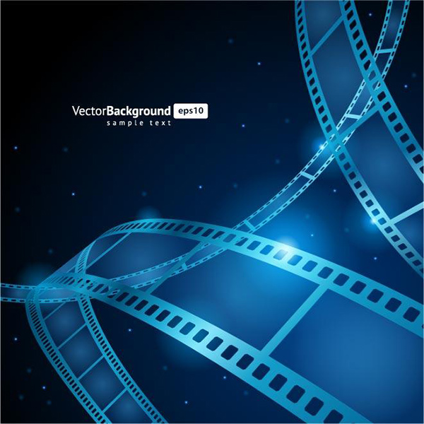 pirctures movies film strip dark cinema blue background 