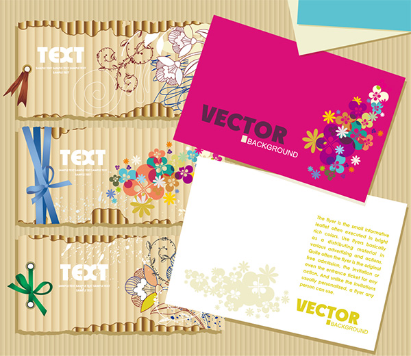 vector set greeting cards gift cards free download free flowers floral cards decorative cards 