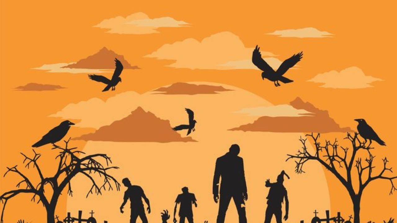 Download Zombie Silhouette Composition Vector Free 137576 Welovesolo SVG Cut Files