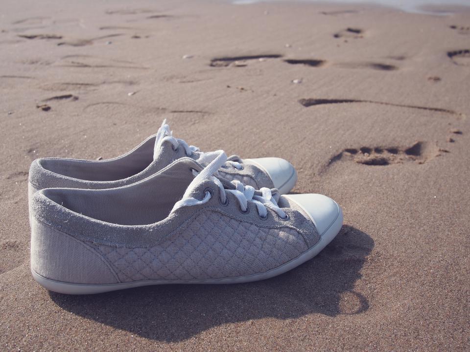 sneakers shoes sand beach 