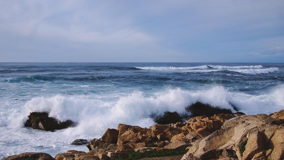waves water splash sea rocks ocean coast 