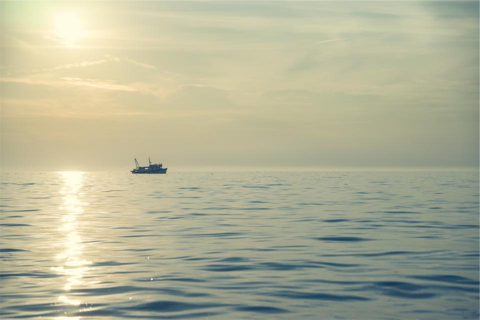 water sunset sky ship sea ocean horizon boat 