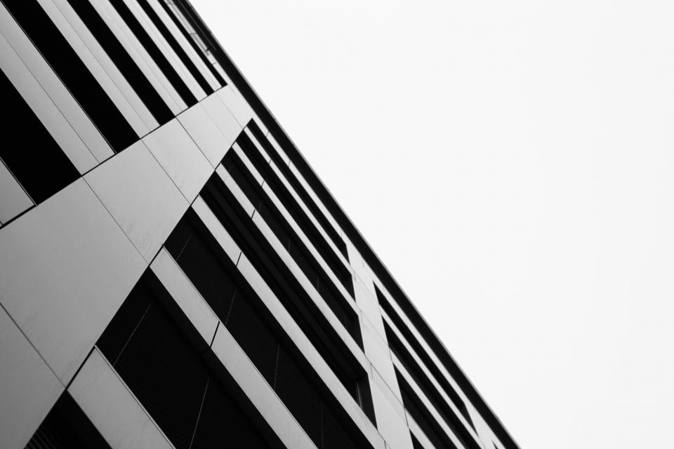 Windows tower sky highrise building blackandwhite architecture 