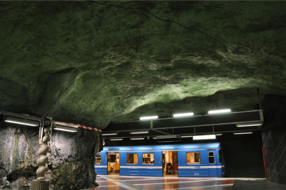 underground transportation train subway station ceiling cave 