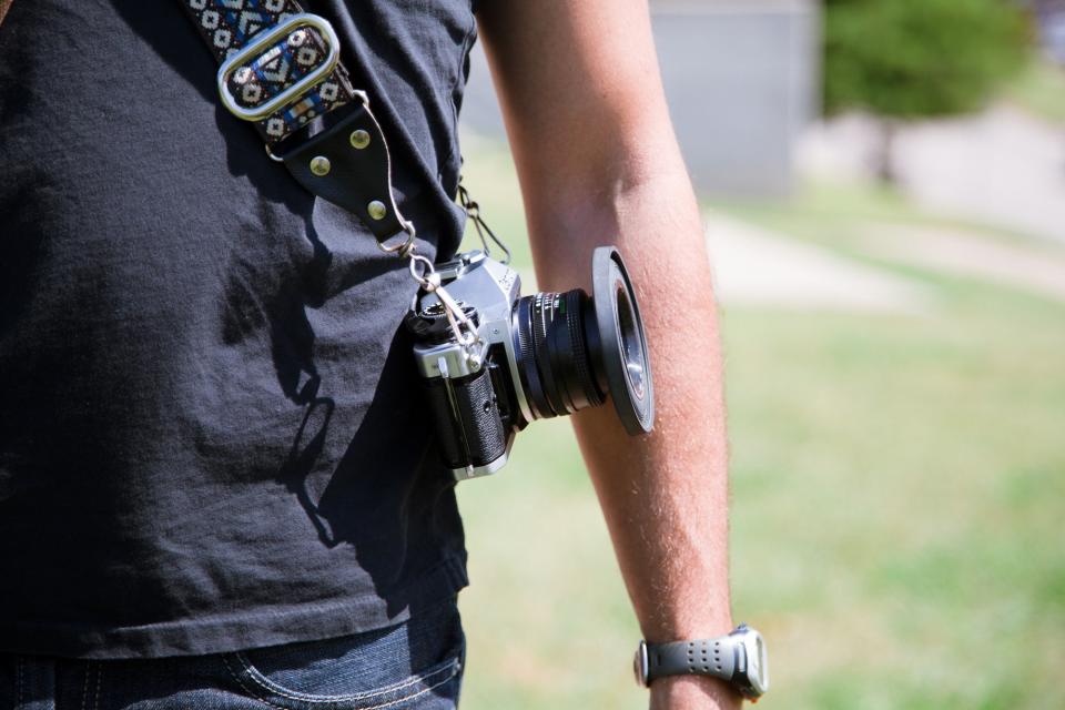 cannon, camera, slr, photographer, photography, technology, man, guy, watch, strap, arm