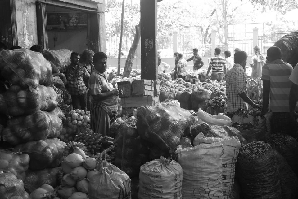 vegetables people men market man Indians fruits food blackandwhite 