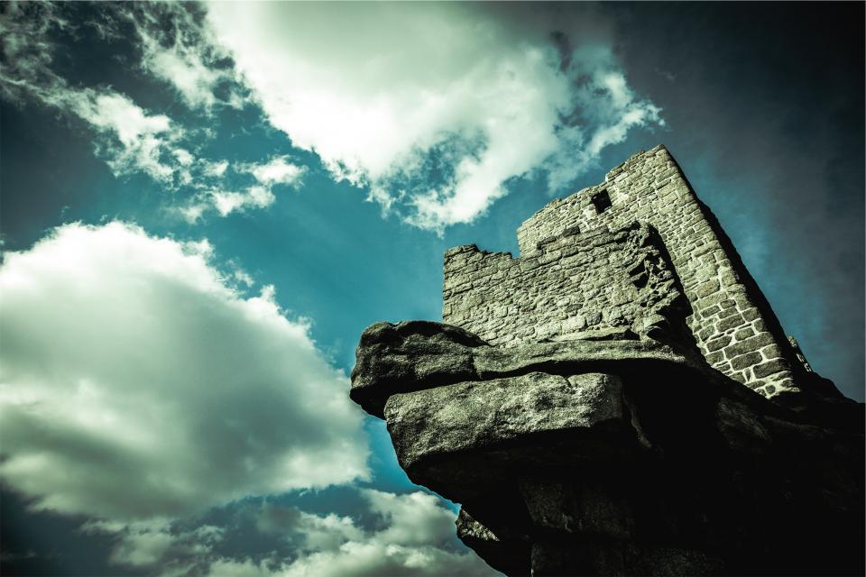 wall stones rocks history clouds castle bluesky 