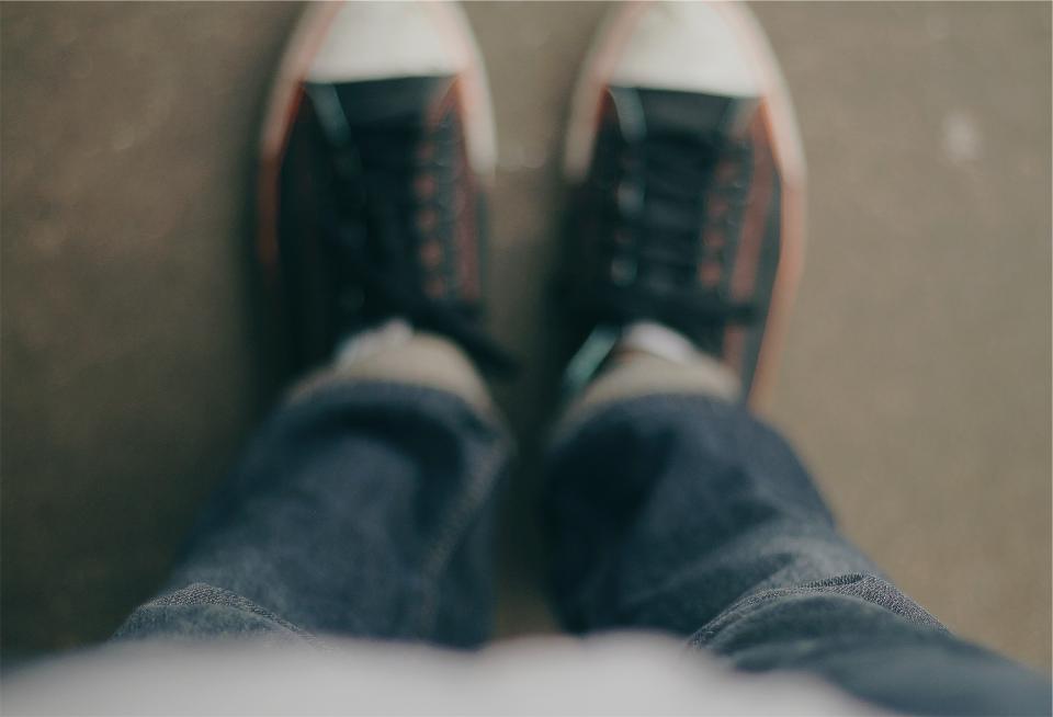shoes jeans denim blurry 