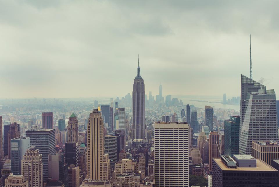 USA UnitedStates towers skyline rooftops NewYork highrises EmpireState city buildings architecture america 