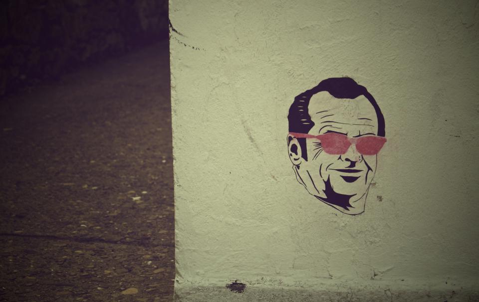wall sunglasses spraypaint mural JackNicholson graffiti art 