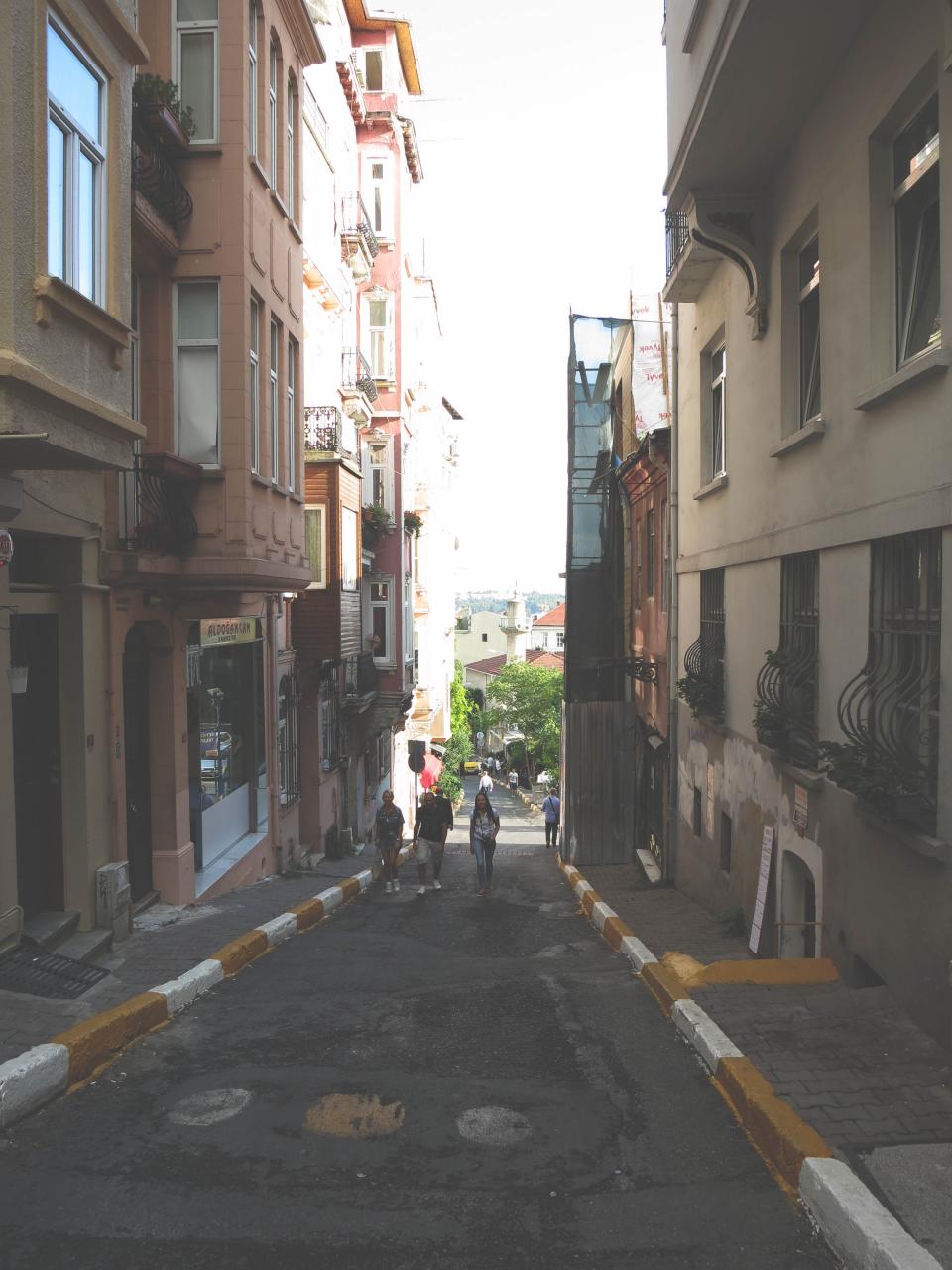 walking turkey Taksim streets stores sidewalk shops people pedestrians Istanbul city buildings alley 