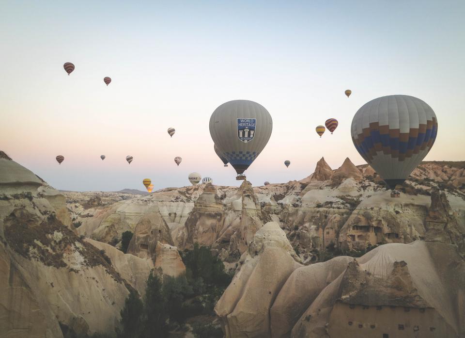 valleys turkey rocks hotairballoons cliffs Cappadocia 
