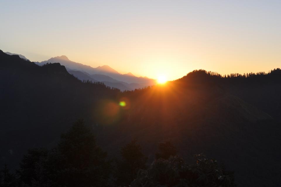 sunrise PoonHill Nepal mountains hills dawn Annapurna 