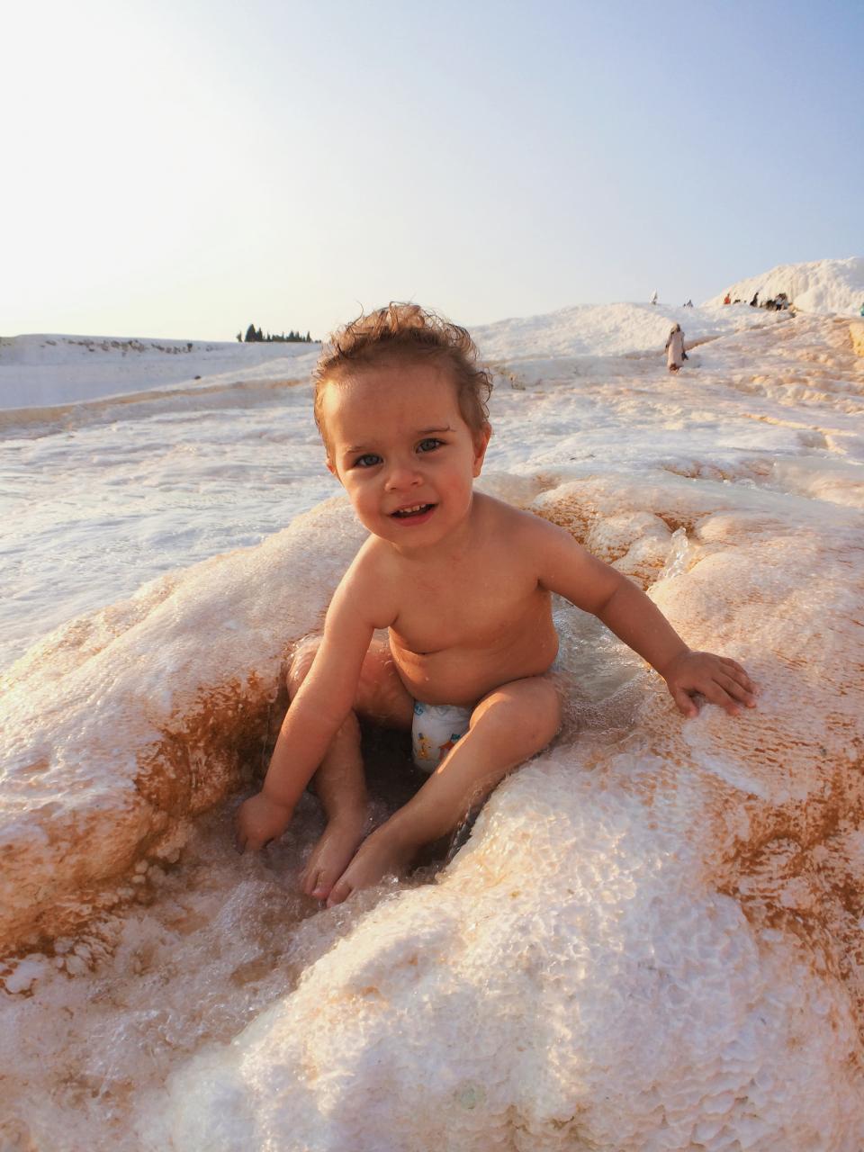 waves water sand kid diaper child boy beach baby 