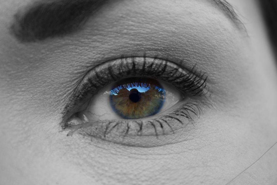 woman reflection girl eyes eyelashes 