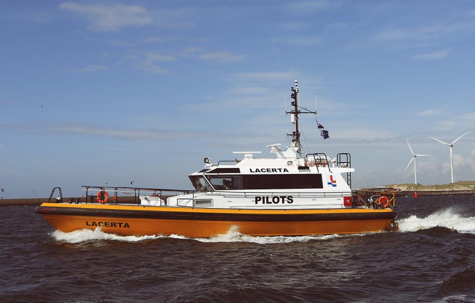 coast guard, boat, water, sea, waves, windmills