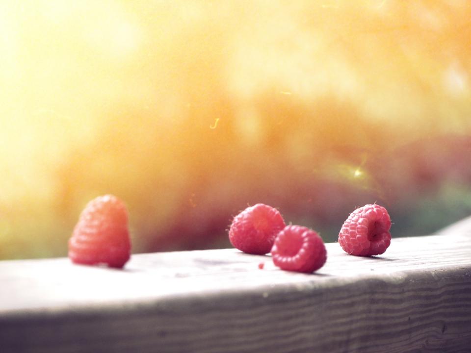 sunshine red rasberries fruits 