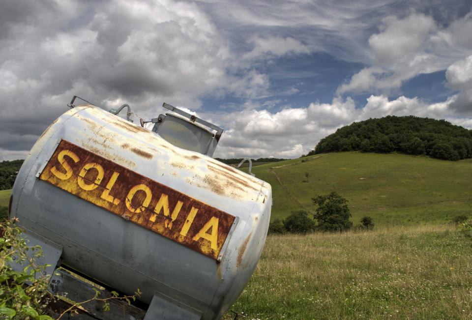 water tank, grass, fields, sky, clouds, rural, country