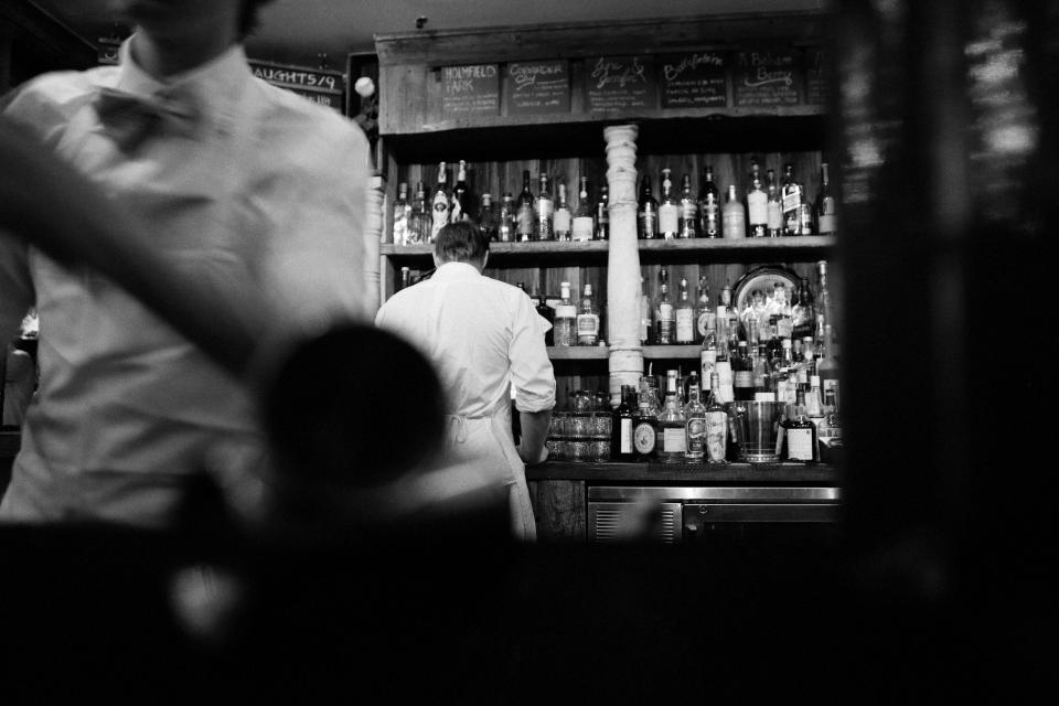 waiter menu drinks bottles booze bartender bar alcohol 