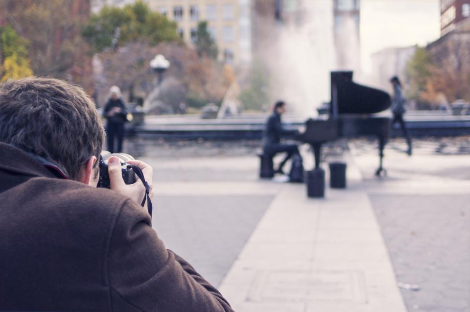 street picture piano photographer music man instrument art 