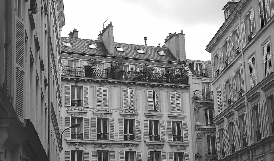 Windows shutters railings houses france city buildings blackandwhite balcony balconies apartments 