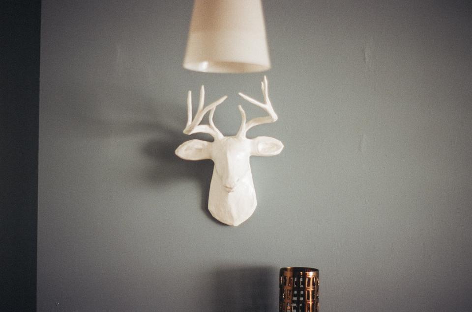 wall mount light lampshade deer antlers 
