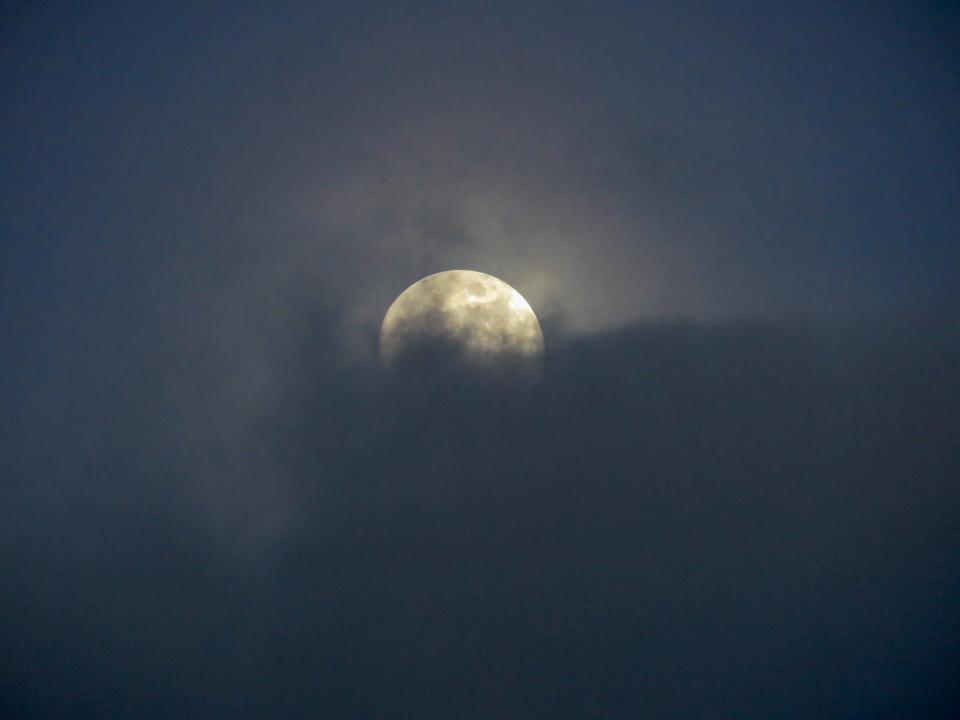 sky night moon dark clouds 