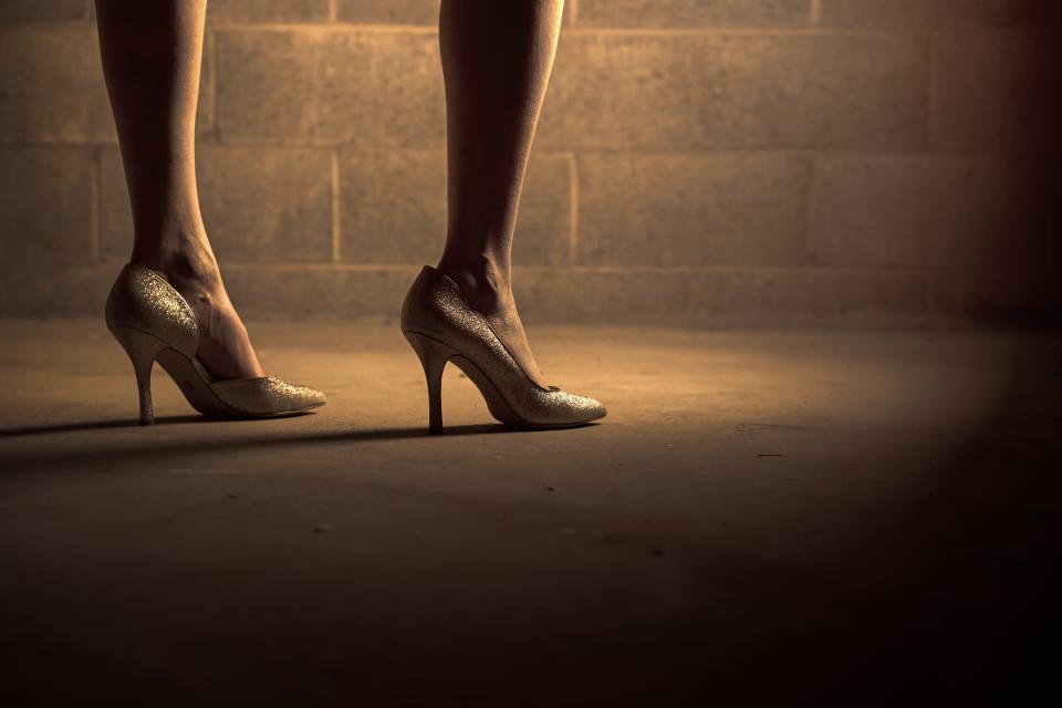 woman shoes legs highheels girl floor feet concrete 