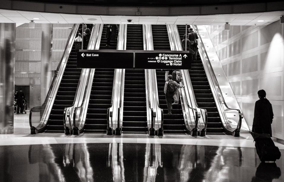 trip travel transportation escalator airport 