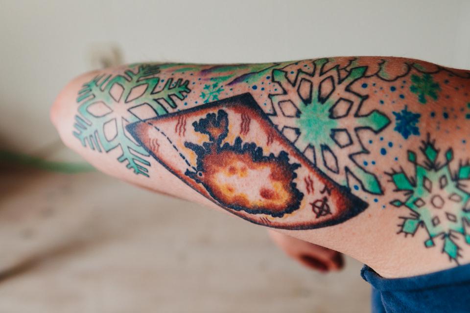 tattoo snowflake skin ink arm 