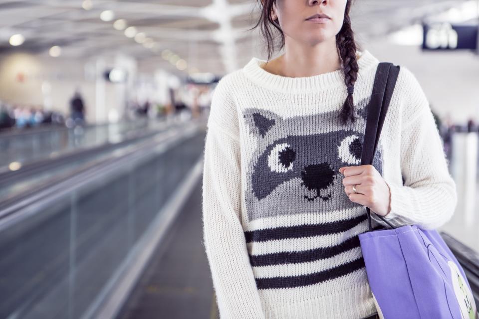 woman sweater people girl bag 