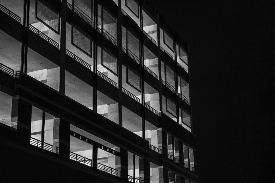 structure night dark concrete building architecture 