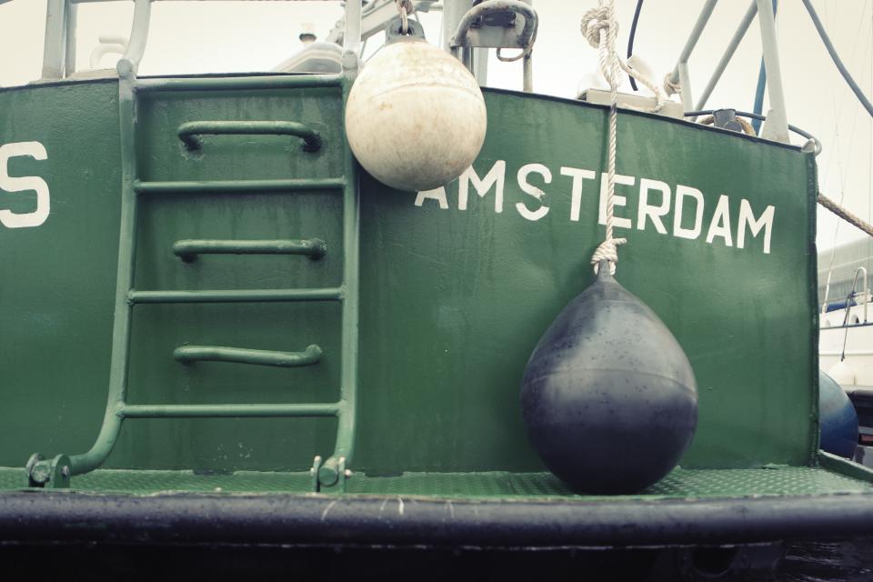 rope ladder harbor green fishing dock buoys boat amsterdam 