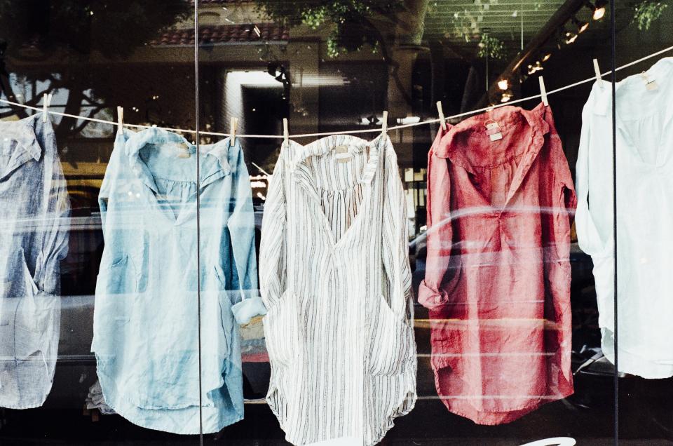 window shirts laundry hanging drying clothesline clothes 