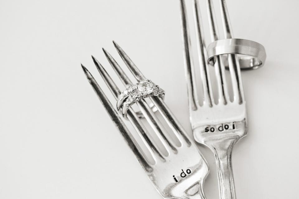 weddingrings silverware marriage ido forks 