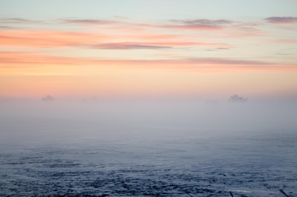 water sunset sky sea pink ocean mist haze fog clouds 
