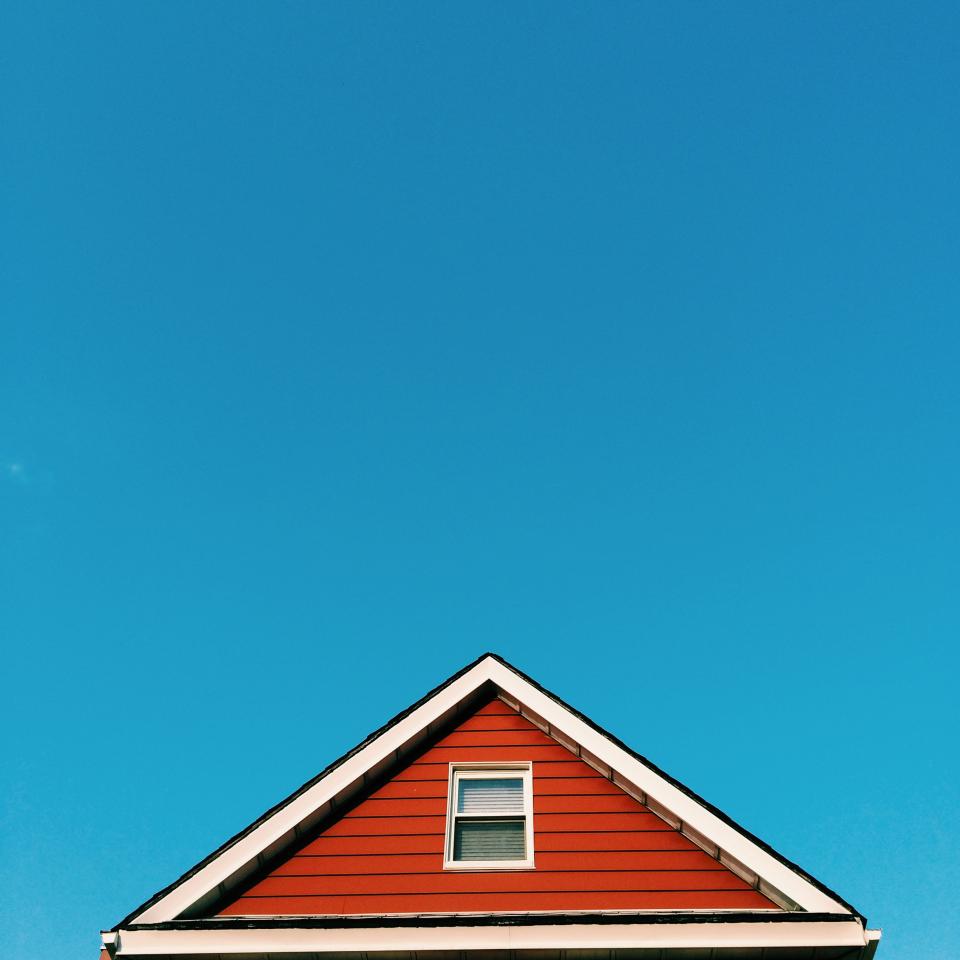 window sky roof house blue 