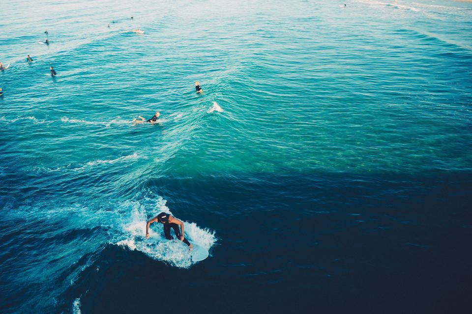 waves water surfing surfer sports sea ocean beach 