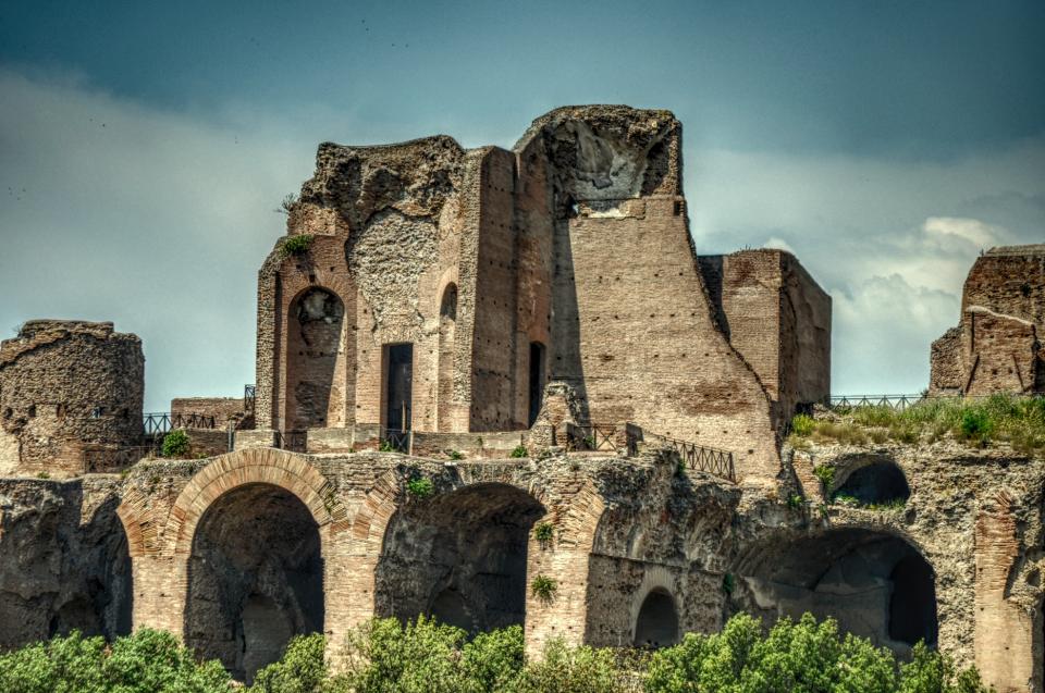sky ruins roman history concrete bricks architecture arches 