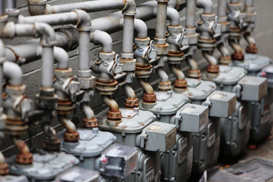utilities steel rust readings pipes meters industrial 