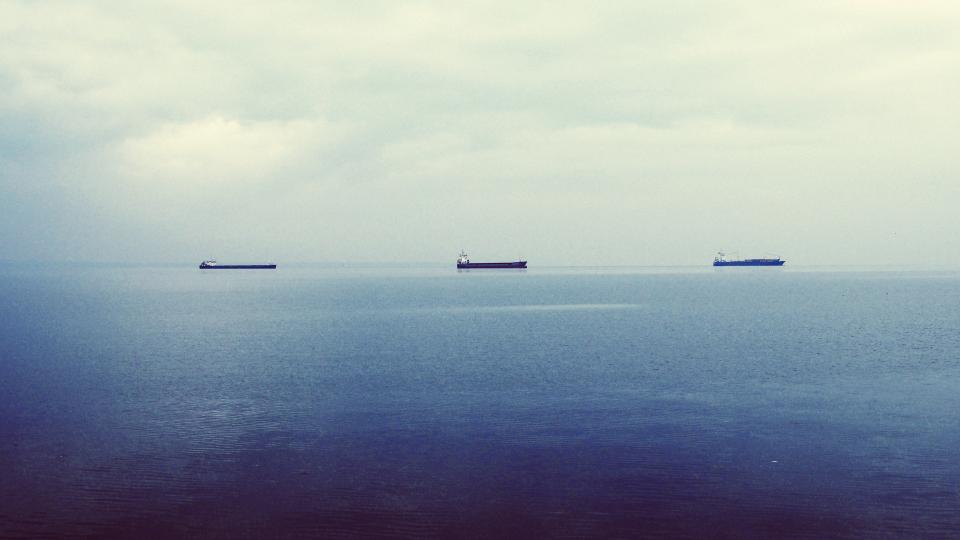water sky ships sea ocean clouds boats blue battleships 