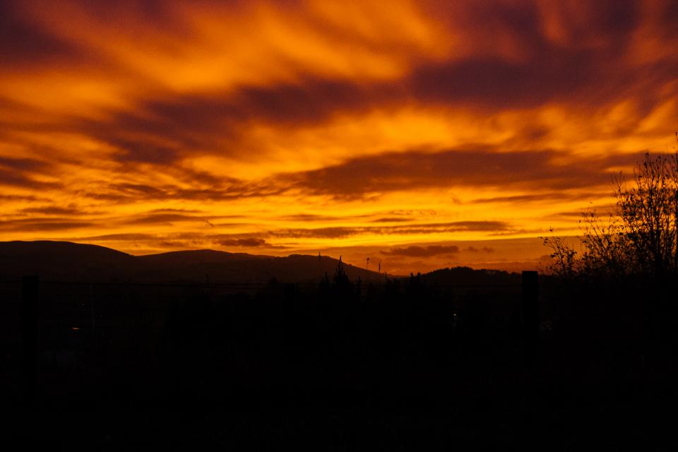 sunset sky orange night dawn dark 