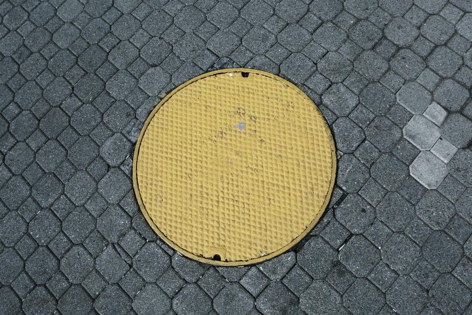 yellow texture pattern manhole cobblestone 