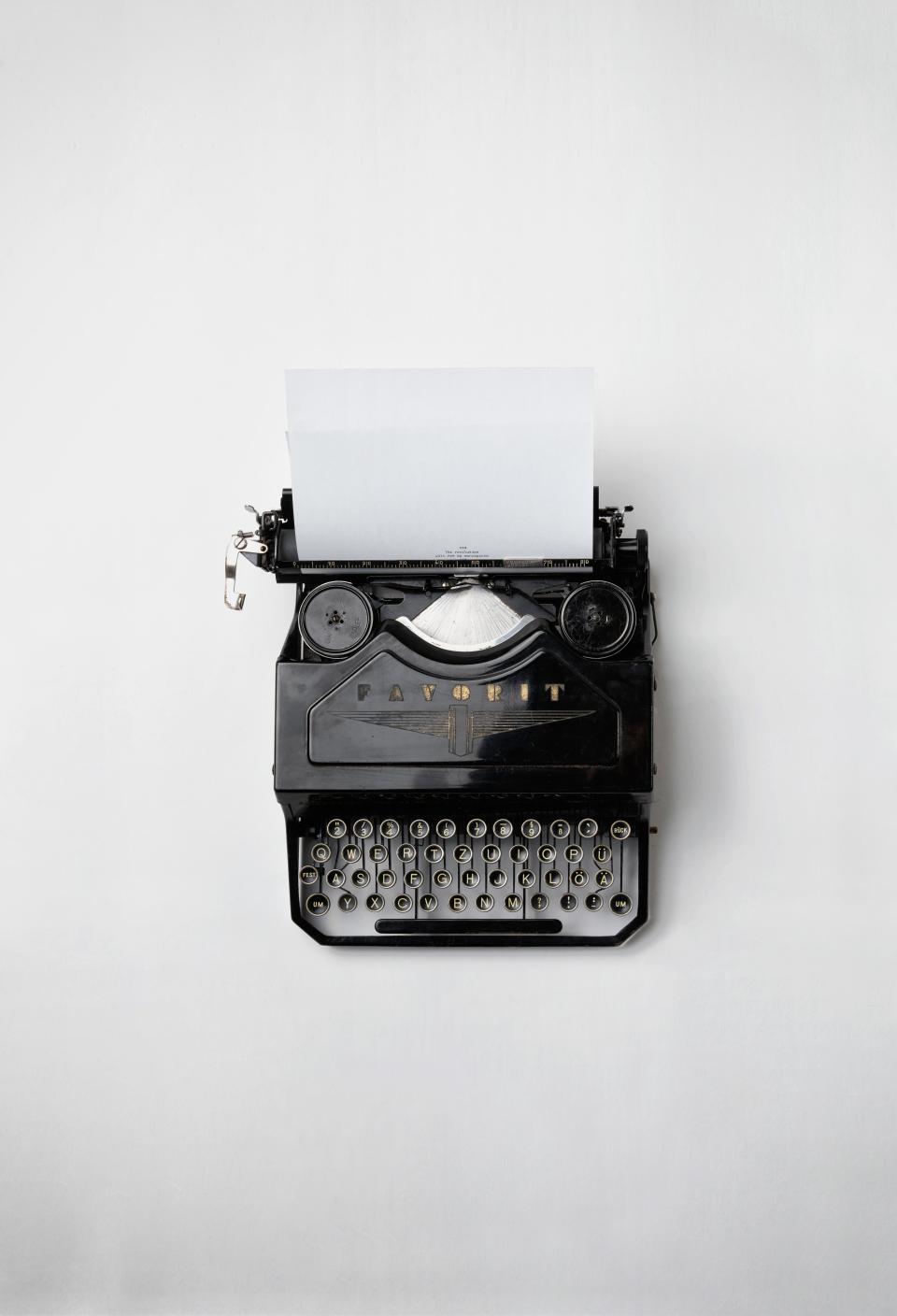 white vintage typing typewriter paper old letters keys favorit black 