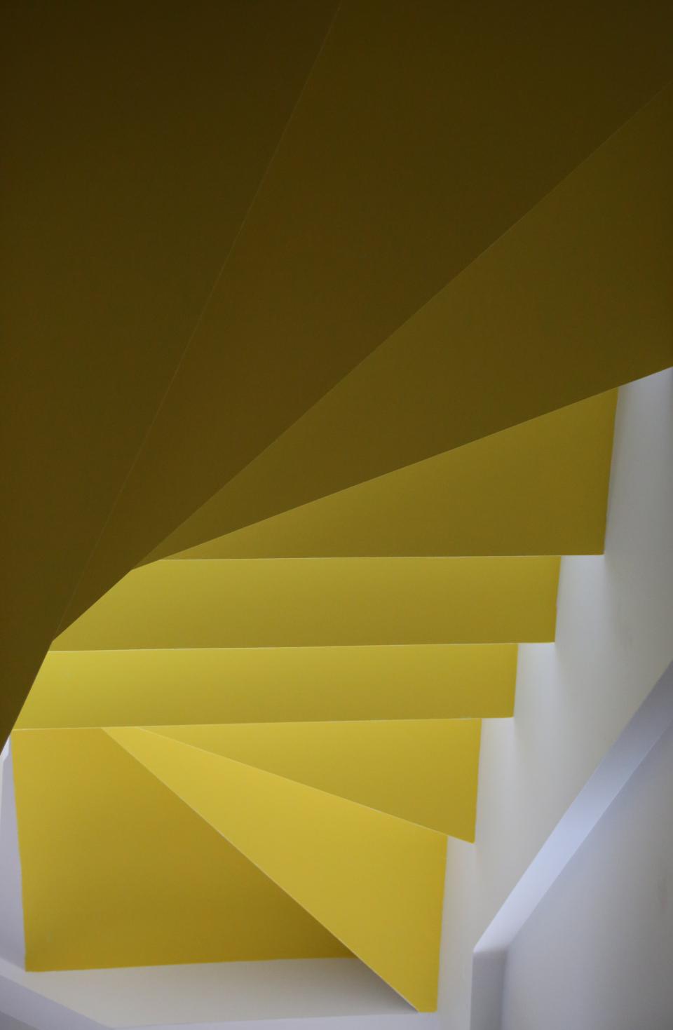 yellow wall steps stairs 
