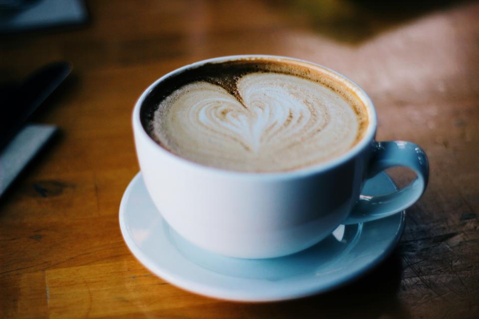 milk latte heart froth foam cup coffee cappuccino 