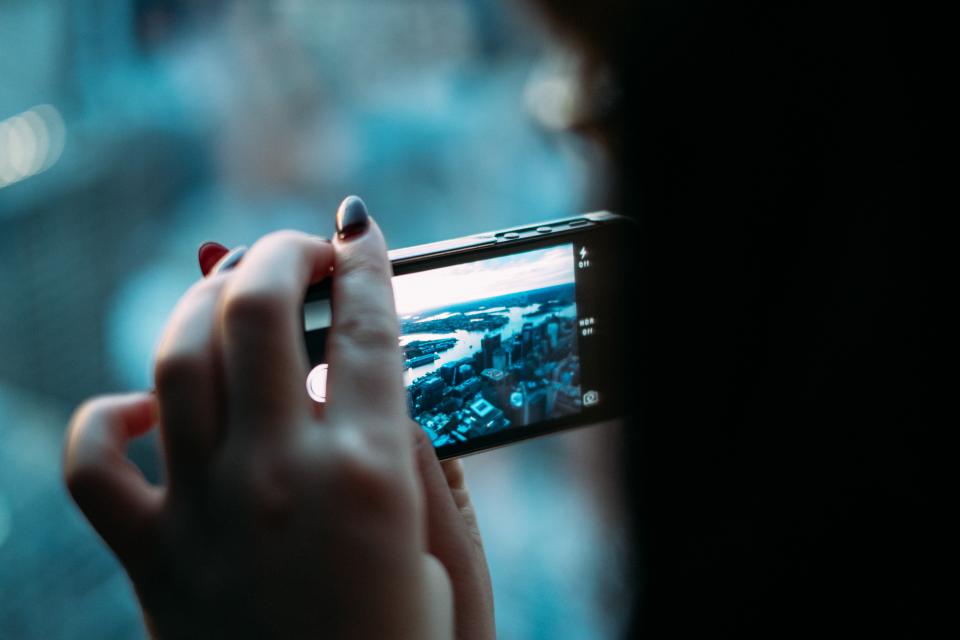 woman tech screen picture nailpolish iphone image hands 