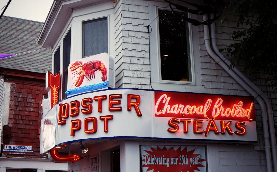 steaks signs seafood restaurant neon lobster lighting eating dining 